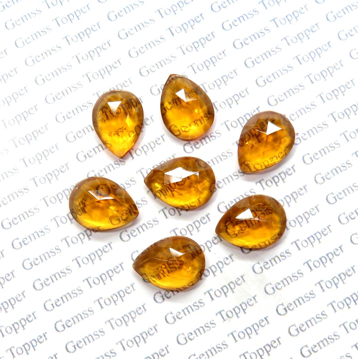 Citrine 9x12 mm Pear Rose Cut
